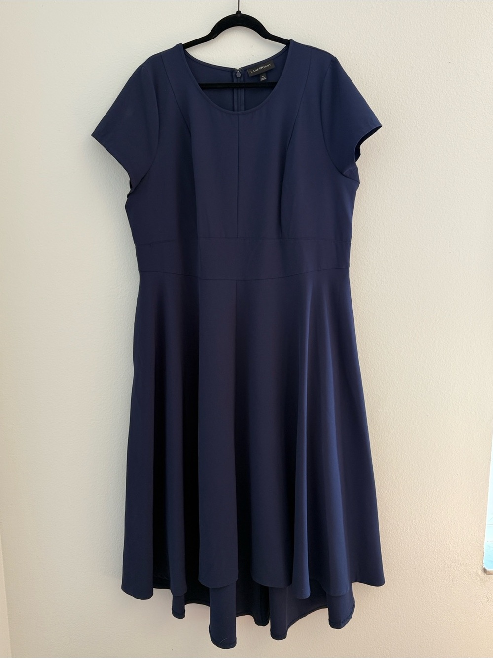 Lane Bryant Navy Lena Fit-and-Flare Midi Dress